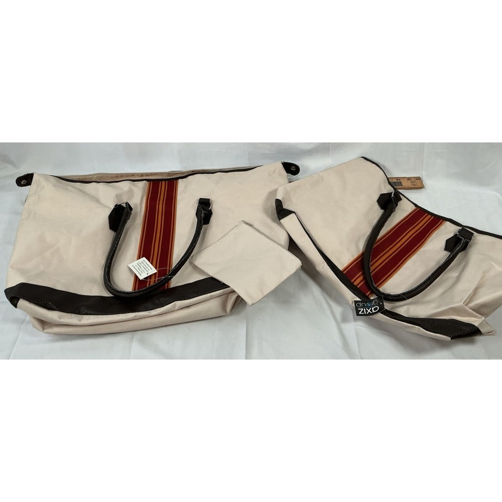NEW 3 Pc Cream Luggage Set - 2 Tote Bags, Accessory Bag